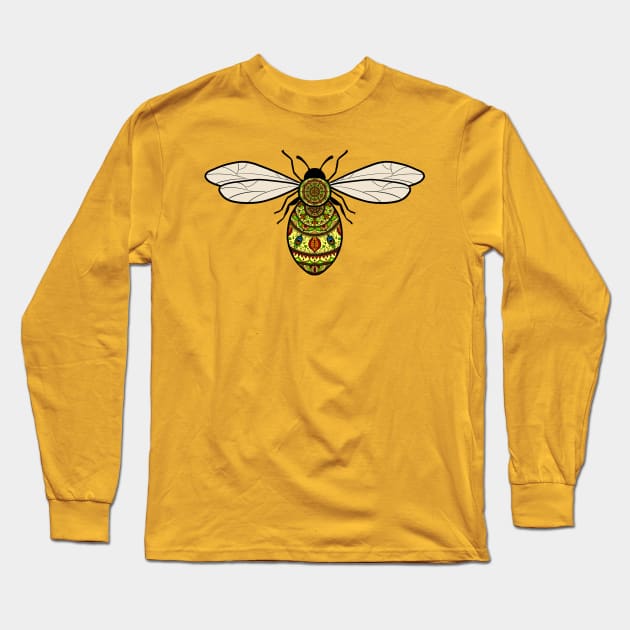 Mandala Bee Long Sleeve T-Shirt by SheaBondsArt